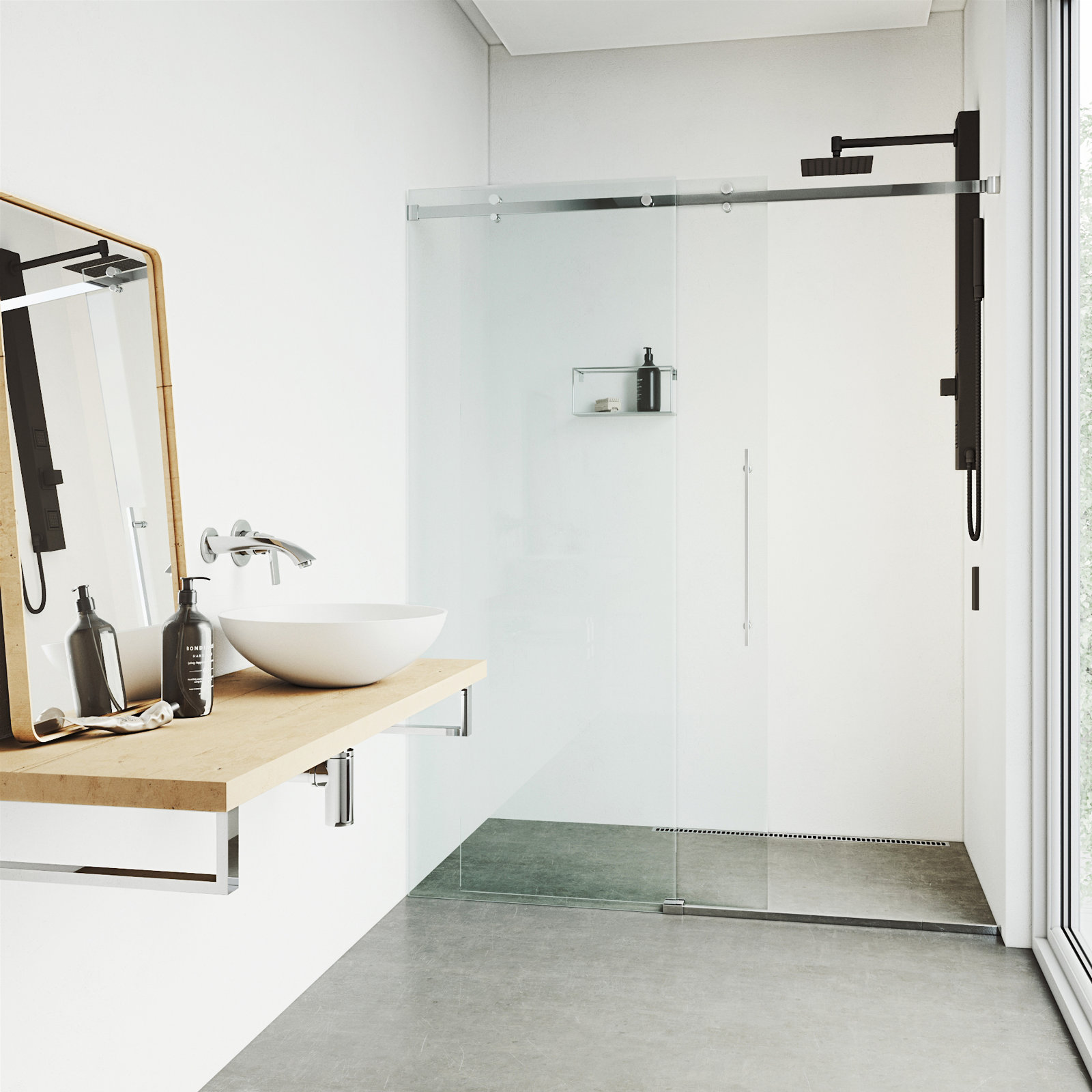 Gardenia 2-Jet Shower System with Hand Wand, Matte Black