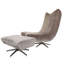 Elicia Velvet Armchair with Footstool