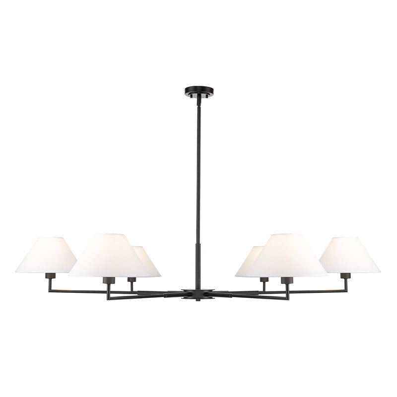 Ryckman 6 - Light Steel Dimmable Classic / Traditional Chandelier, Matte Black