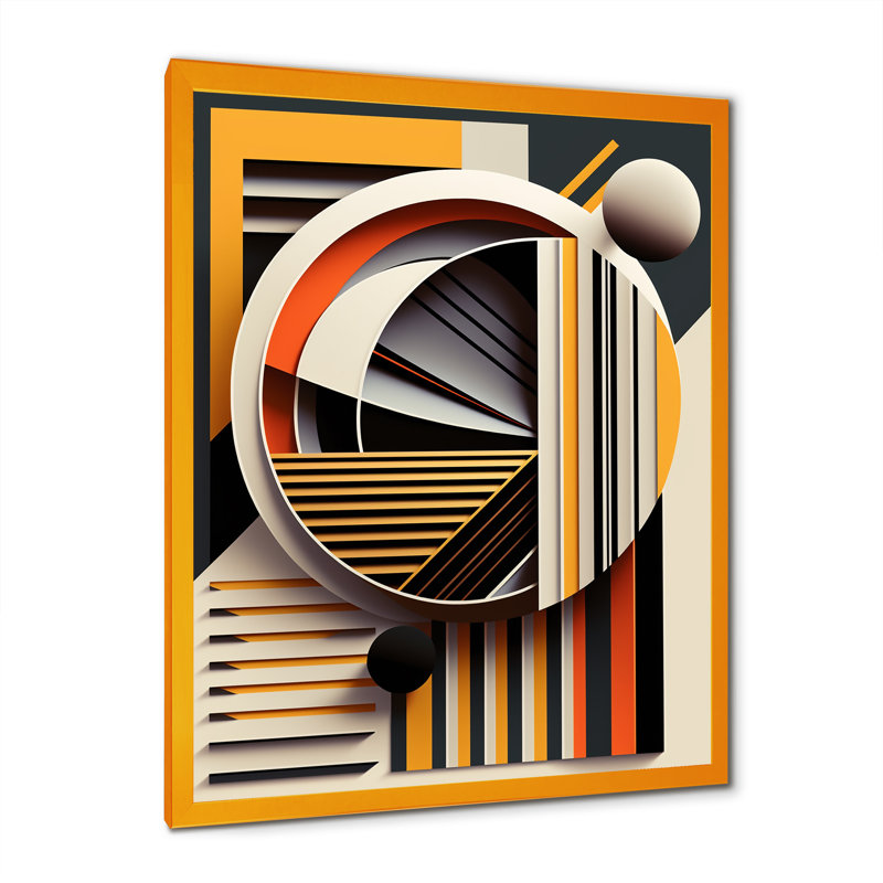 Chrie - Modern Geometric Canvas Wall Art, Gold, 34" W x 44" H