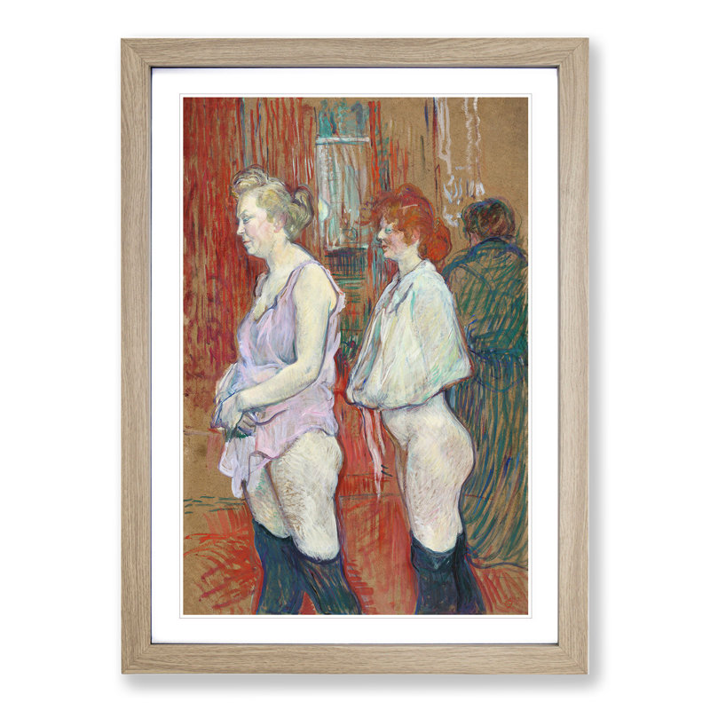 Rue des Moulins by Henri de Toulouse-Lautrec - Picture Frame Painting, Oak Framed, 36cm H x 27cm W x 2cm D
