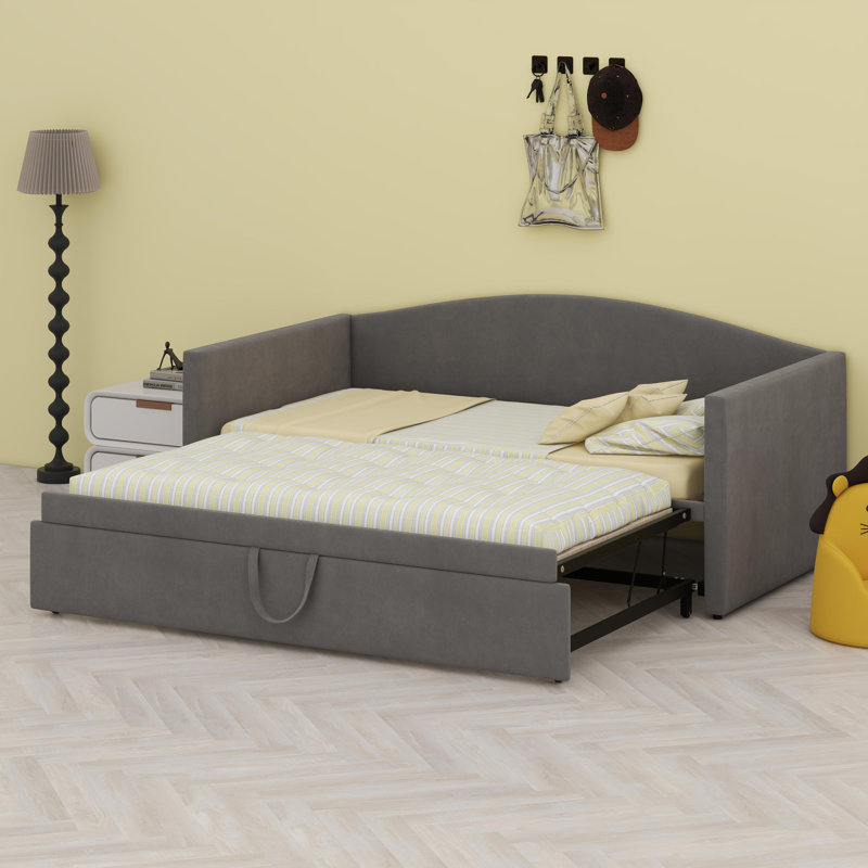 Lit de jour avec couchette extensible, Gris