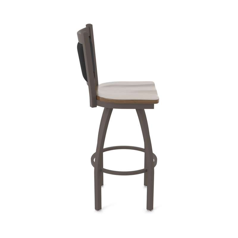 Tabouret pivotant Hadleigh, Érable foncé, Bronze, Tabouret de bar (siège d'une hauteur de 36 po)