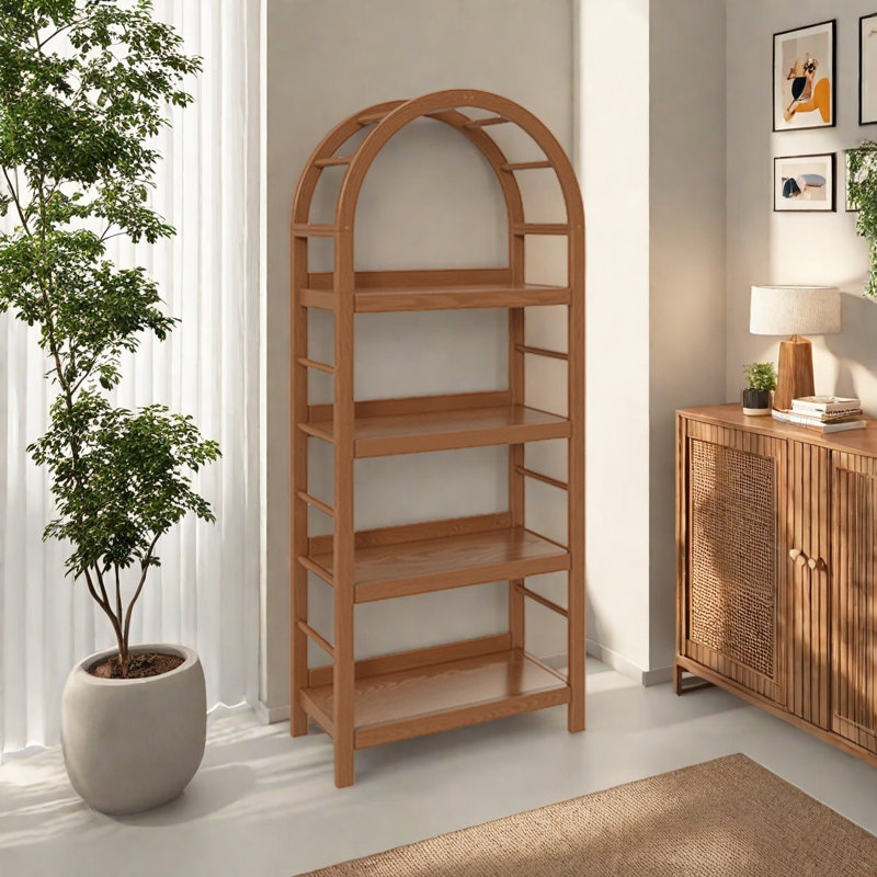 A classic and durable bookcase, (4 Shelves) 60"H x 25.5"W x 11.8"D, Dark Brown