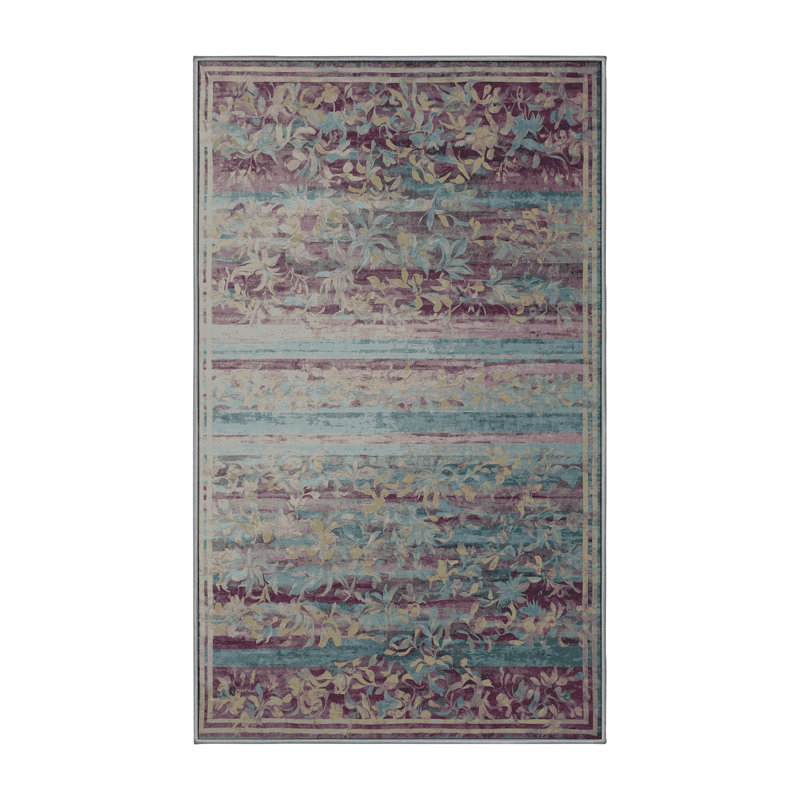 Tapis gris soyeux et moelleux, Rectangle 7 pi x 9 pi
