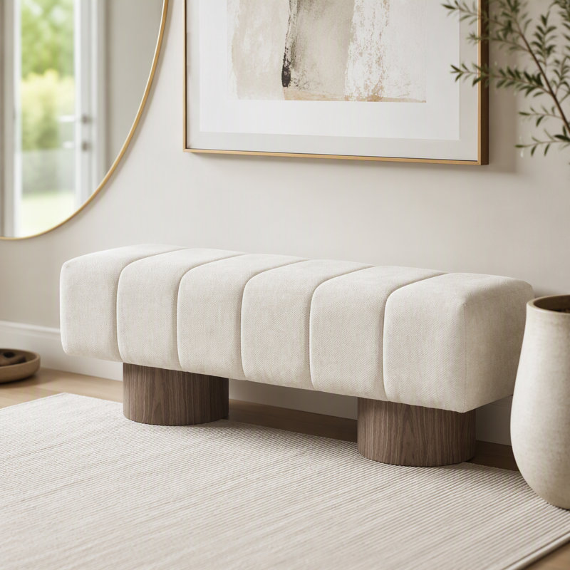 Banc de salle à manger rembourré, Beige