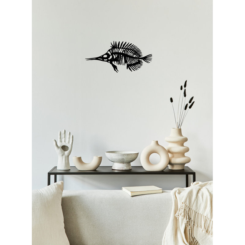 Stylish Decorative Metal Wall Accessory, Black, 13.8 x 7.9 inches | 100% Metal Construction, Thickness: 0.08 inches | Perfect for Home Decor, Office, or Gallery Walls, Durable and Eye-Catching Design