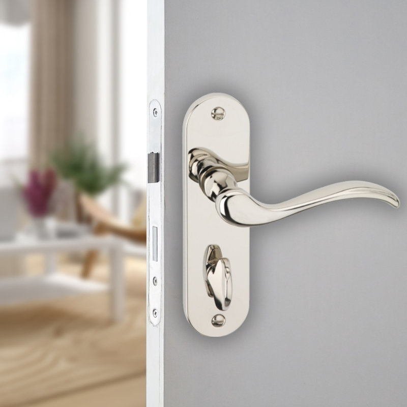 Door Handle, Polished Nickel