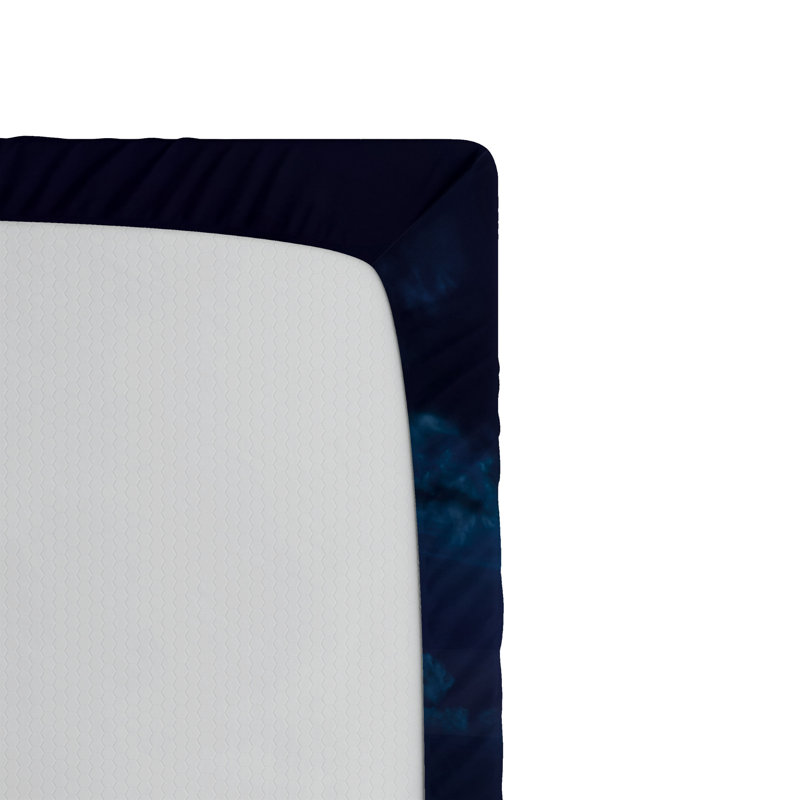 Ambesonne Night Fitted Sheet 2-Pack Dramatic Sky Moon Ocean Dark Blue White, Full Fitted Sheet