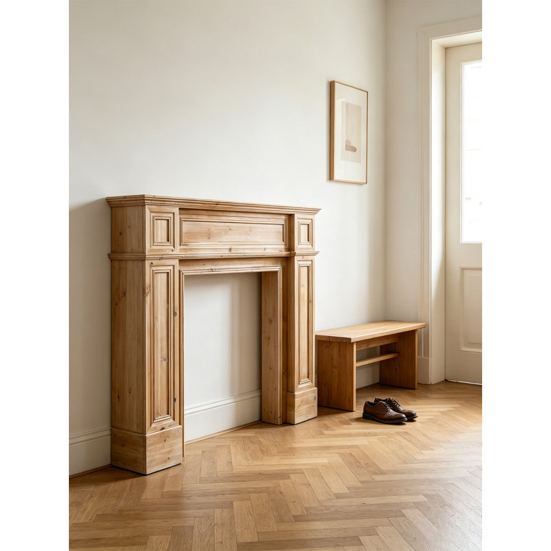 Foyer décoratif en bois de sapin de style rétro pour le salon et la famille, H 43,31 po x l 51,18 po x P 11,02 po