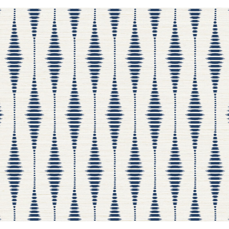 Papier peint adhésif Arinah, Bleu marine / lin