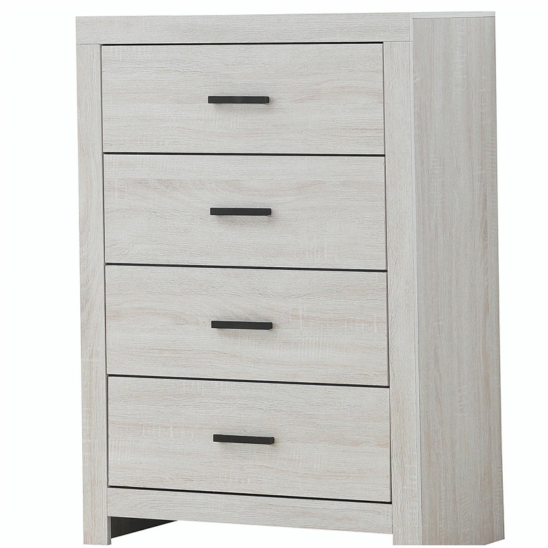 Geary Coastal White Rectangular 4-Drawer Chest