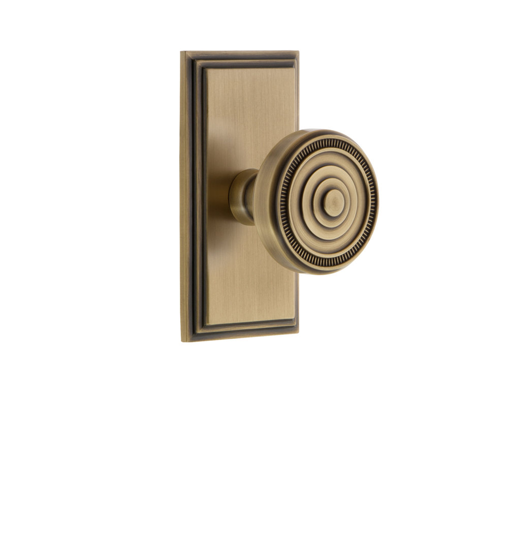 Grandeur Carré Plate Passage with Soleil Door Knob Grandeur 