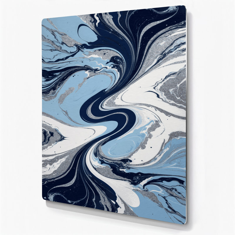 Art abstrait abstrait gris fluide 65, H 12 po x l 18 po