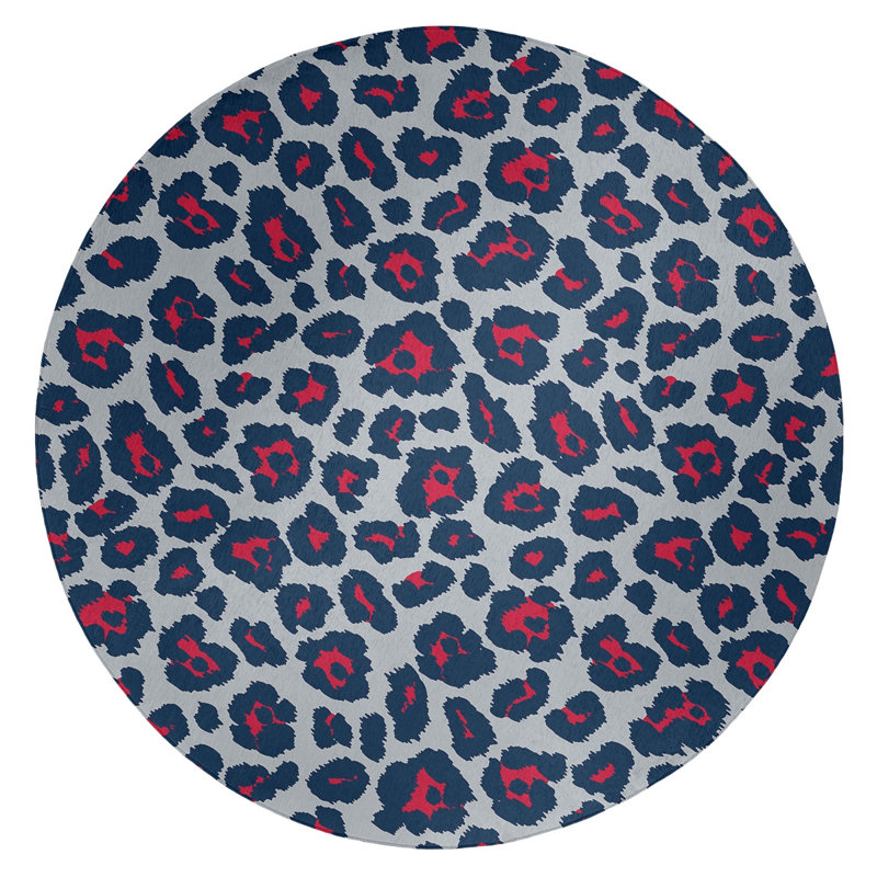 Animal Print Indoor Rug, Round 5'