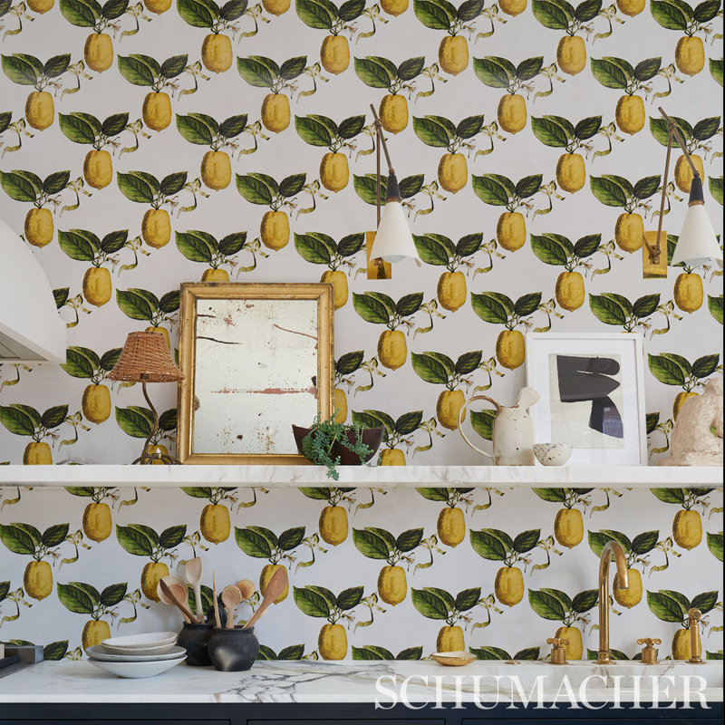 Schumacher x Johnson Hartig Le Citron Wallpaper, Ivory