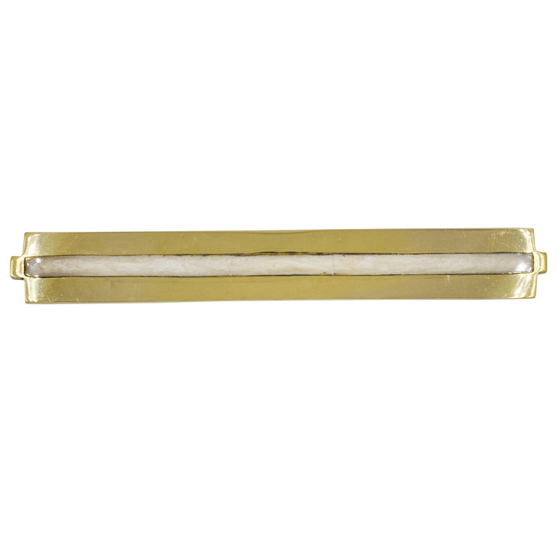 Poignée longue en laiton Karl, Crème perle, 5.5"