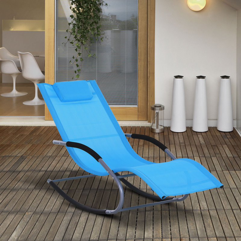 Chaise berçante inclinable avec fauteuil détachable Zero Gravity, Bleu