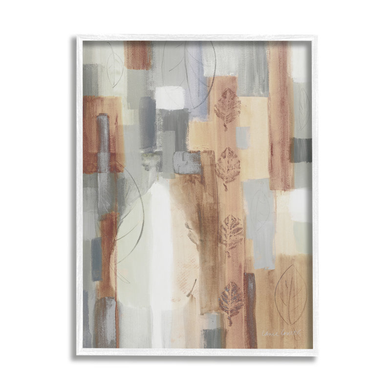 " Organic Leaf Watermarks Intricate Irregular Rectangular Pattern " Acrylic Painting, 11" H x 14" W
