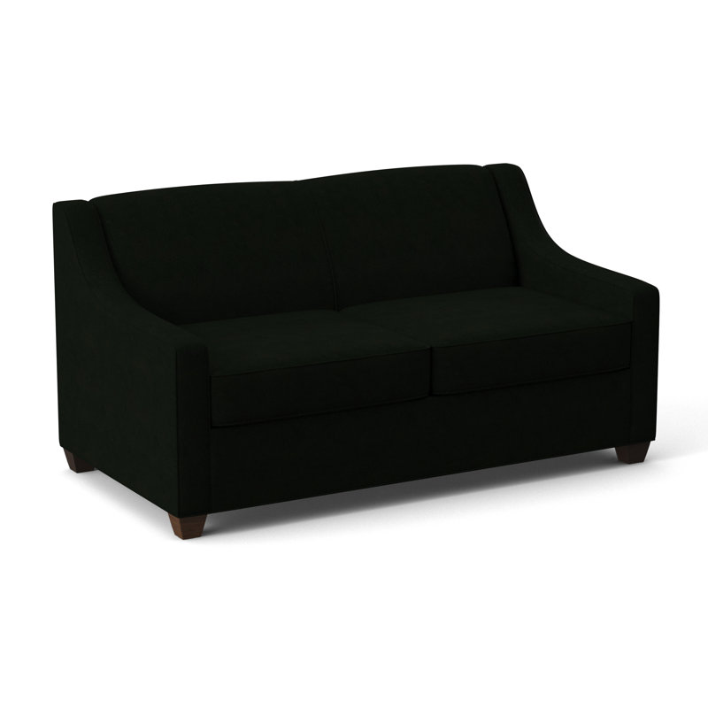 Phillips 68" Recessed Arm Sofa Bed with Reversible Cushions, Dorset Black, Innerspring, Cafelle
