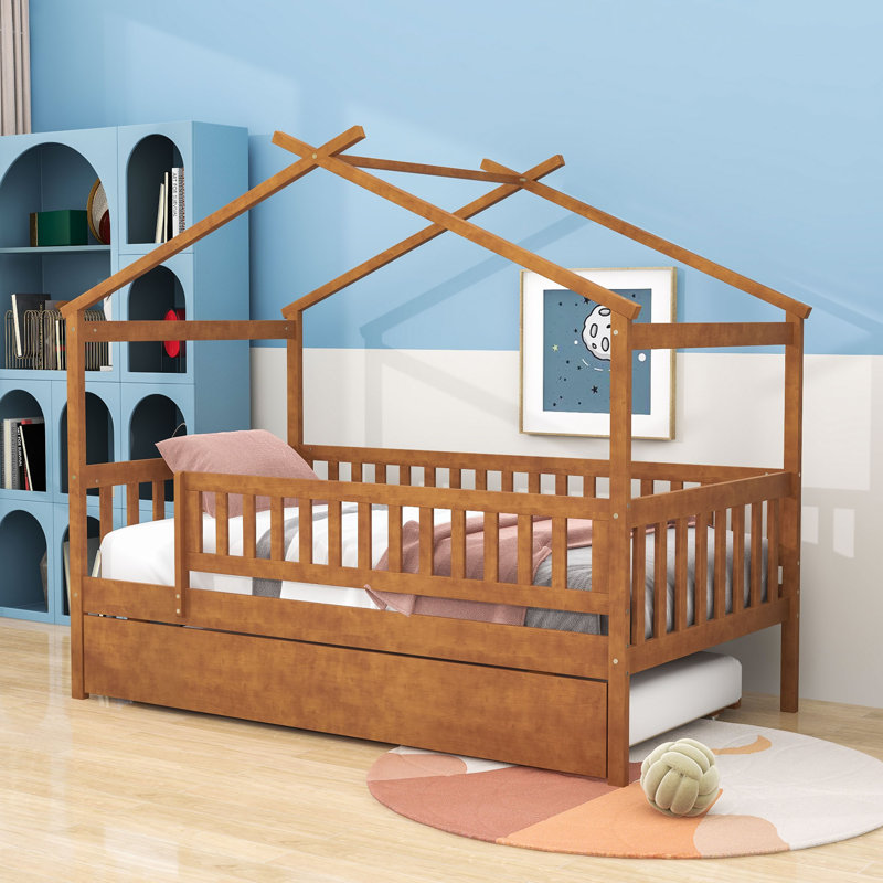 Dustee Wood Daybed with Slats, Walnut, Twin