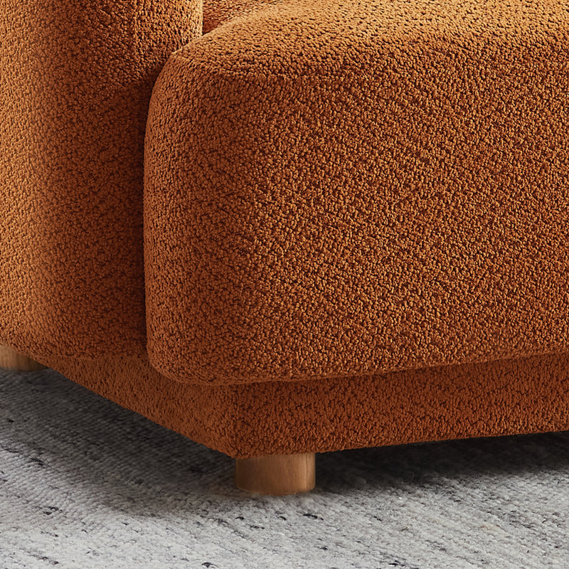 Fauteuil demi-tonneau Mysta (ensemble de 2), Chenille orange