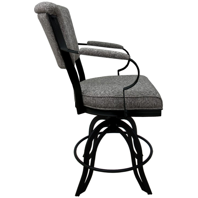 Tabouret de bar pivotant en métal 30 po Racégal, Noir, Tabouret de bar (siège d'une hauteur de 26 po)