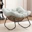 Chaise berçante, chaise d'appoint rembourrée en chenille, chaise berçante moderne pour chambre de bébé-117883271