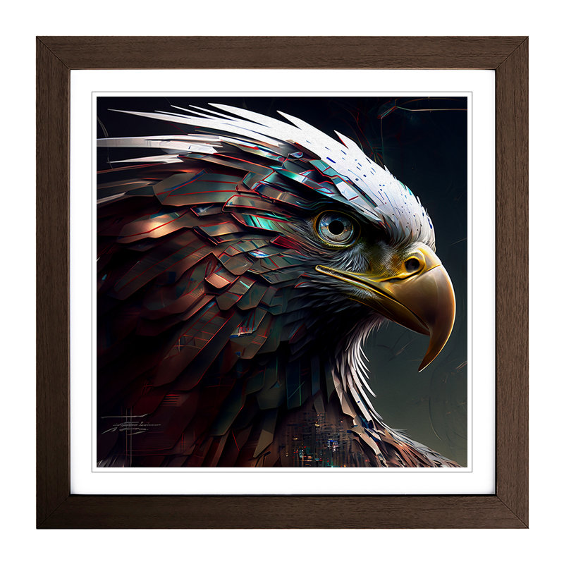 Single Picture Frame Print on Wood, Walnut