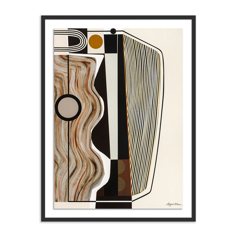 Mining Operation Painting by Alyson Khan, 48" H x 36" W, Black Framed