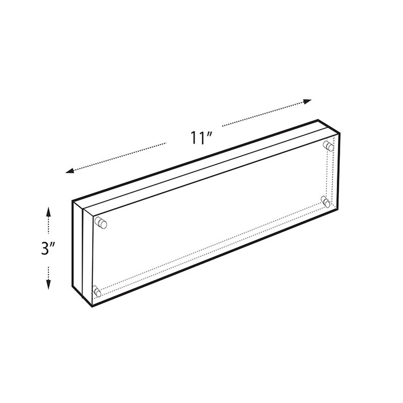 Clear Acrylic 11" x 3" Magnetic Photo Frame Block