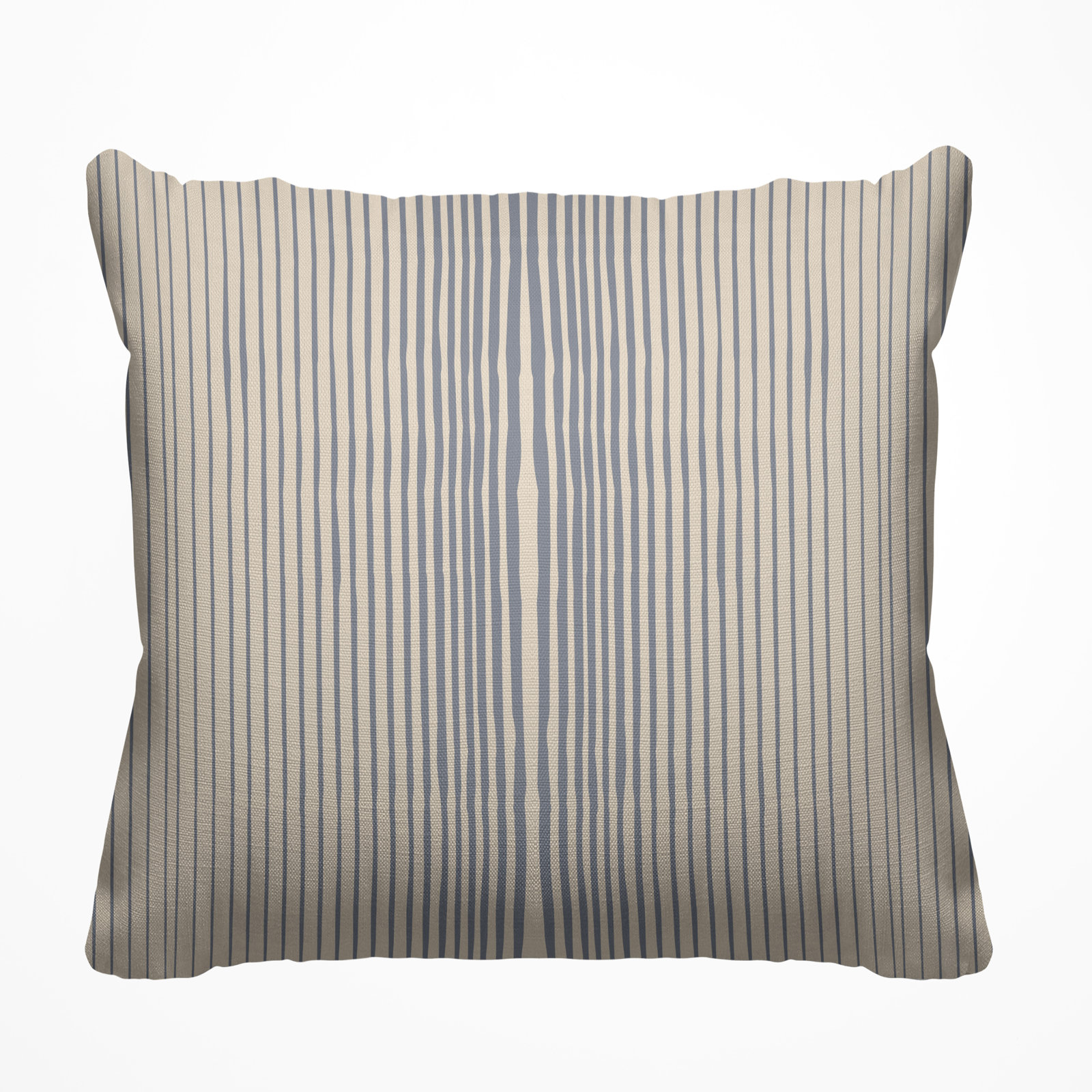 Ash Striped Indoor/Outdoor Throw Pillow, 16" x 16", Beige