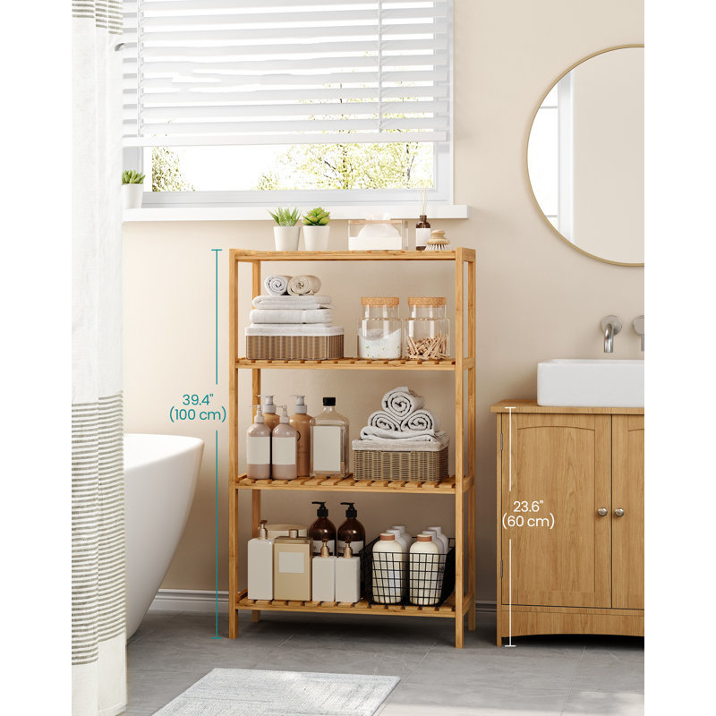 60cm W Bamboo / Rattan Shelving Unit