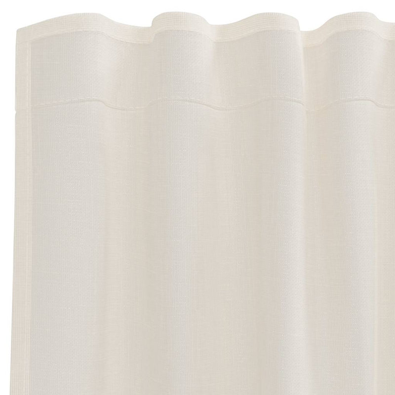 Voile Curtains With Rod Pockets 2 Pcs, 140cm Width x 245cm Drop, Cream