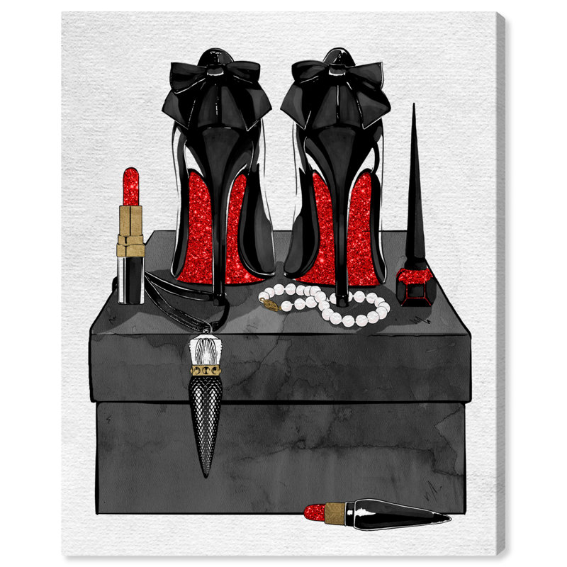Damilola Fashion «Her Favorite Accessoires Glitter», impression, H 20 po x l 16 po x P 1,5 po, Toile tendue