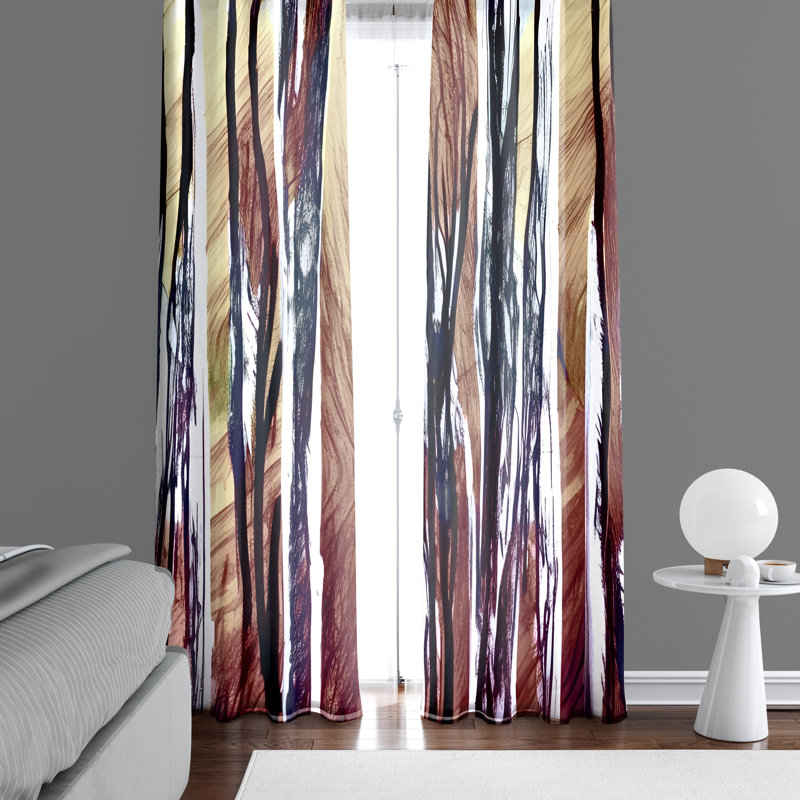 Dircks Semi Sheer Curtain Pair, 20" W x 52" L