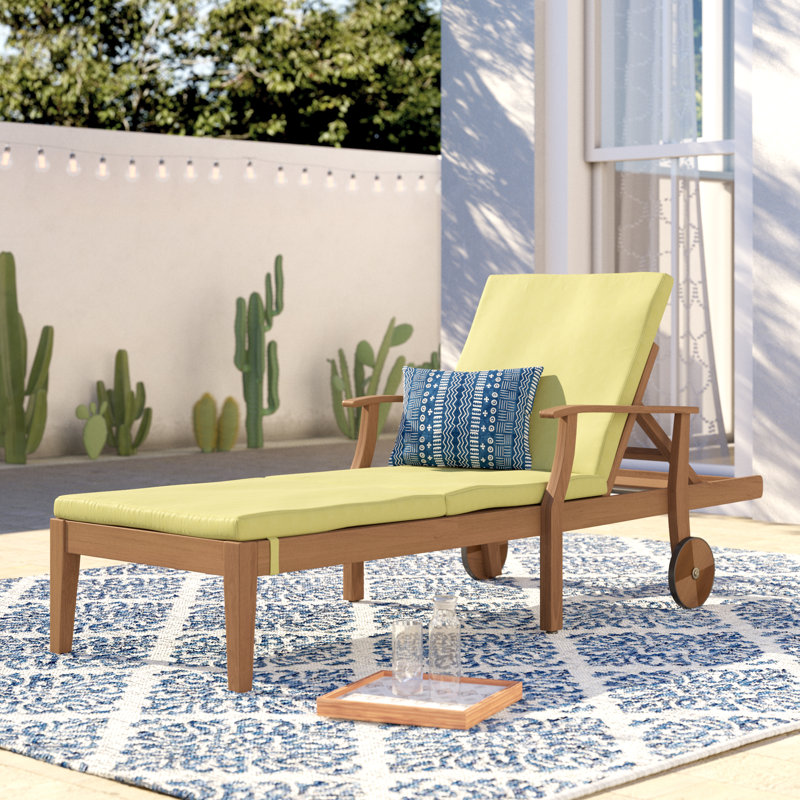 Chaise longue inclinable 79 po avec coussins Bevens, Vert