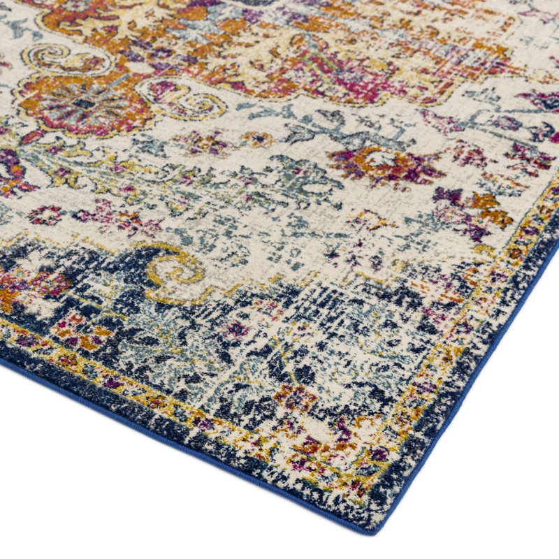 Abbottstown Persian Machine Made Tufted Polypropylene Rug in Beige/Blue, Rectangle 200 x 290cm