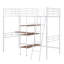 Lit mezzanine simple en métal blanc avec bureau et tablette - élément de chambre à coucher moderne pour les petits espaces