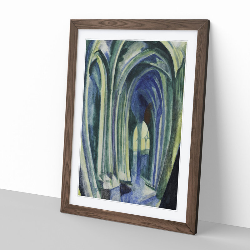 Saint Severin Vol.1 by Robert Delaunay - Picture Frame Painting, Walnut Framed, 36cm H x 27cm W x 2cm D