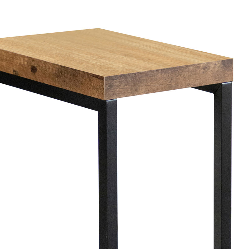 Table à collation en bois en forme de C, Brun clair