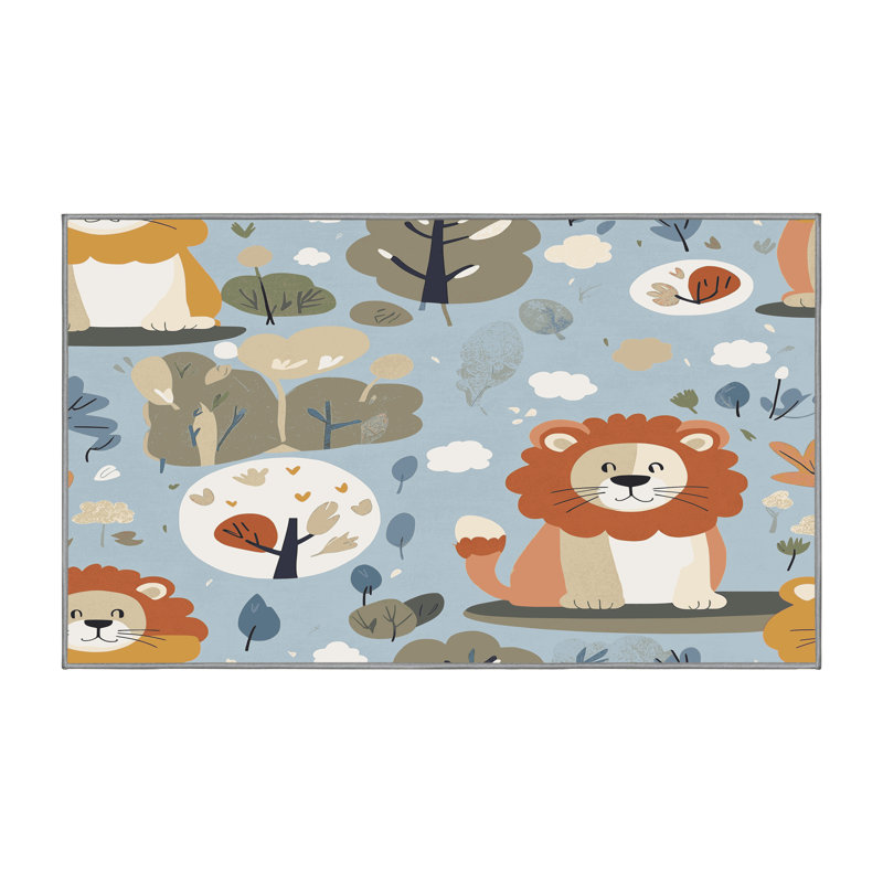 Tapis pour enfants 6 animaux Ginza, Rectangulaire 2 pi x 3 pi