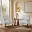 Chaises d'appoint Mid-Century modernes en tissu avec accoudoirs courbés en bois massif, ensemble de 2-883674643