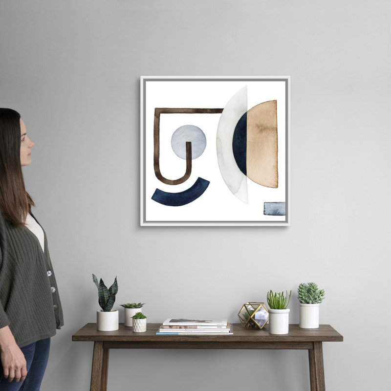 Déplacement des pièces I par Grace Popp - reproduction d'art sur toile, H 26 po x l 26 po x P 1,75 po, Cadre flottant blanc