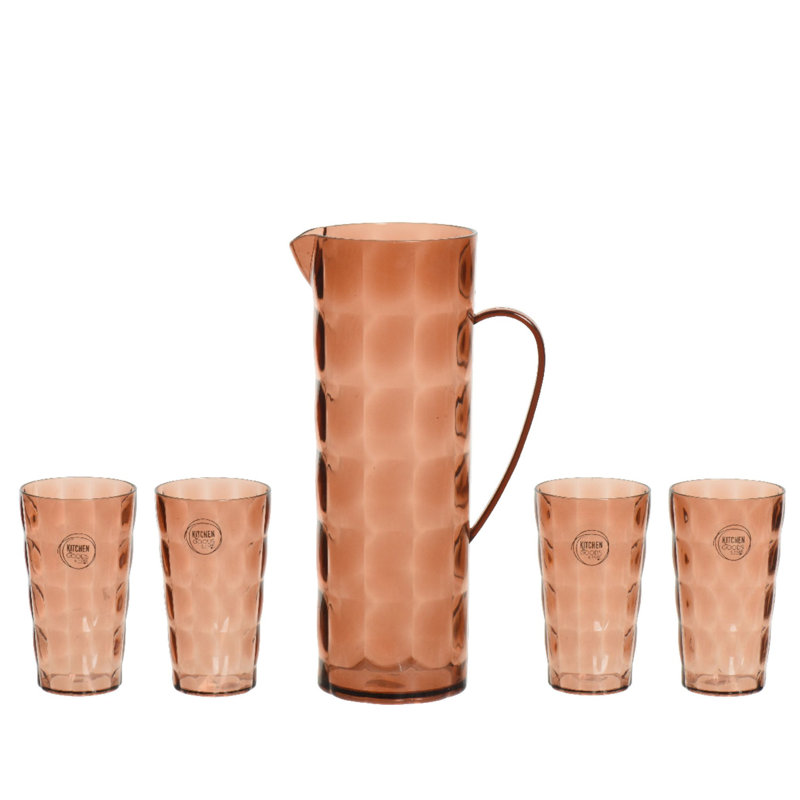 Alphon 300ml Drinking Glass Set, Orange