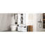 Armoire de salle de bain haute en blanc - 2 portes, tiroirs, tablette réglable, volume de rangement abondant, équipement blanc, grand espace,