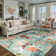 Pearcy Machine Washable Floral Area Rug With Non-Slip Backing