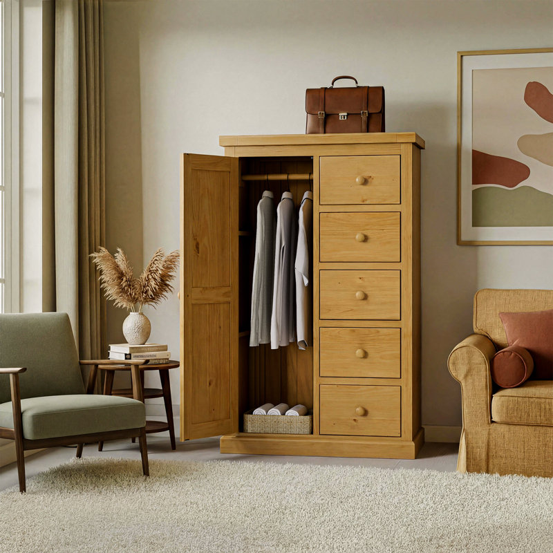 Tariq 2 Door Solid Wood Wardrobe