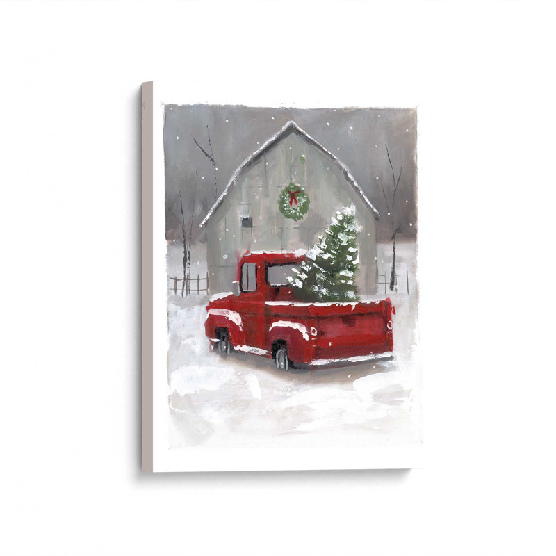 «Christmas on the Farm» par Dogwood, L 24 po x H 32 po, Ne s’applique pas, Toile tendue