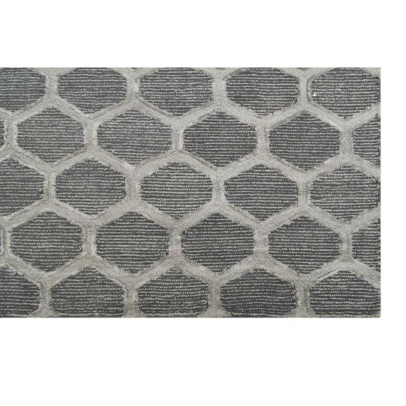 Montana Geometric Wool Hand Woven Area Rug, Rectangle 122 x 183cm